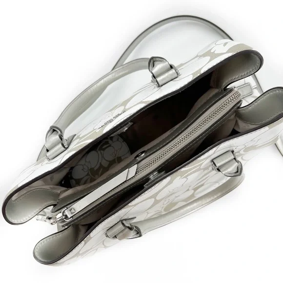 Kate Spade Evangelie Larchmont Ave Breezy Floral Leather Satchel Crossbody Bag - Picture 13 of 16